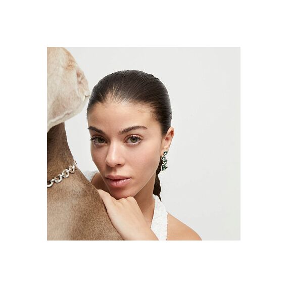 Серебряные серьги с кристаллами Сваровски UNOde50 Ser Camaleonica, изображение 4