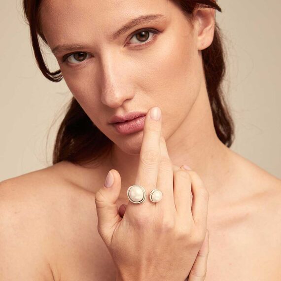 Серебряное кольцо женское с жемчугом UNOde50 Artsy artsy, Размер (мм): 19,1-19,5, изображение 3