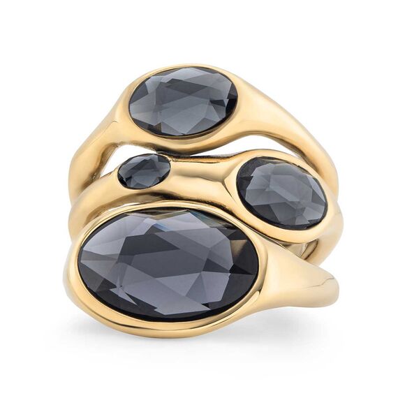 Золотое кольцо женское с кристаллами Сваровски UNOde50 Sunshine, Размер (мм): 17,3-17,7, изображение 2