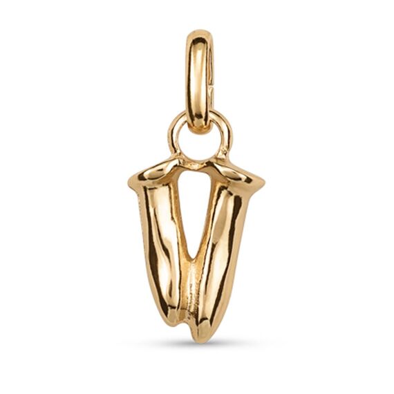 Золотая подвеска Буква V малая UNOde50