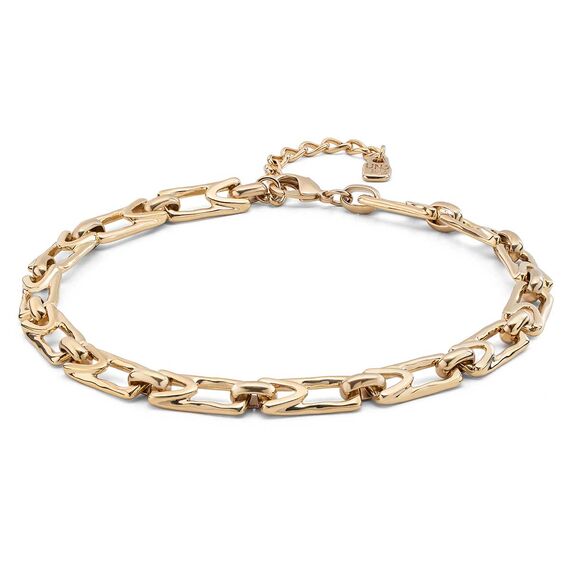 Золотое колье женское с прямоугольными звеньями UNOde50 Splendid, изображение 2