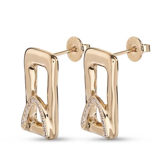 Золотые серьги женские с топазами UNOde50 Stand out Topaz, изображение 2