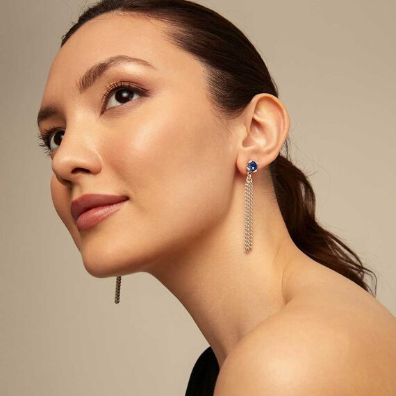 Серебряные серьги женские с кристаллами Сваровски UNOde50 Electric, изображение 3