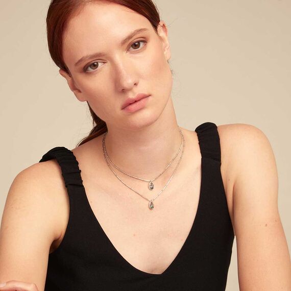 Серебряное колье двойное с кристаллами Сваровски UNOde50 To You, изображение 4