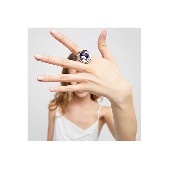 Серебряное кольцо женское с кристаллом Сваровски UNOde50 Ser Valiente, Размер (мм): 18,3-18,7, изображение 4
