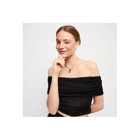 Серебряное ожерелье женское с кристаллом Сваровски UNOde50 Ser Valiente, изображение 4