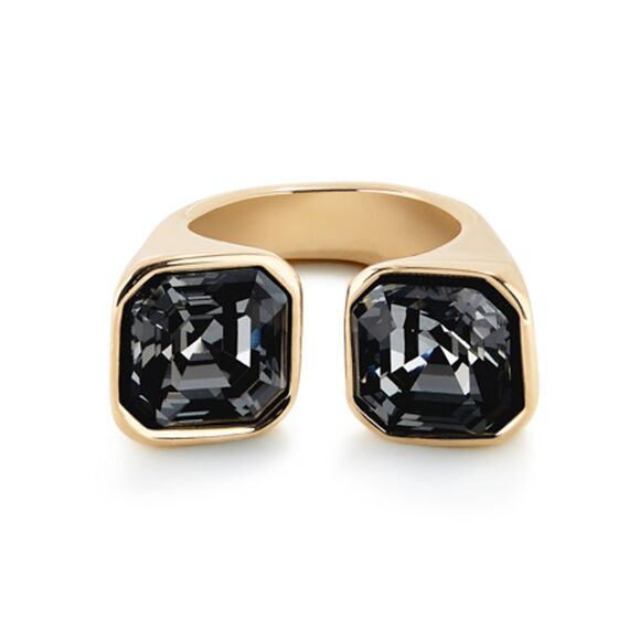 Золотое кольцо женское с кристаллами Сваровски UNOde50 Ser Sin Complejos, Размер (мм): 16,3-16,7, изображение 2