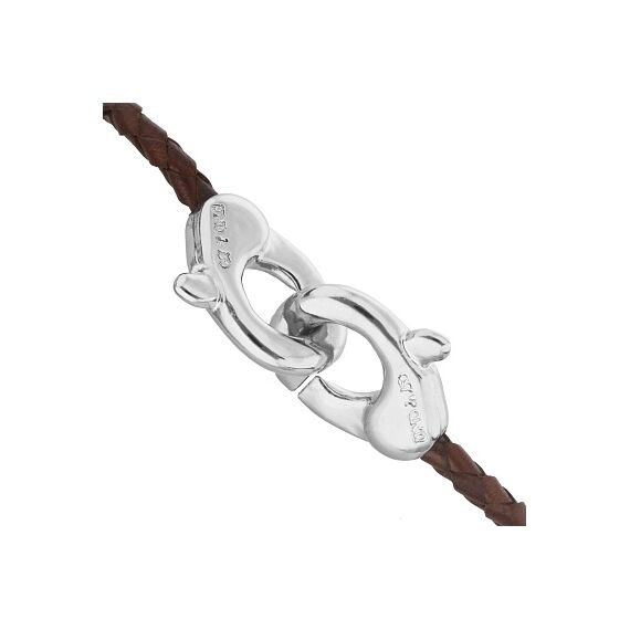 Кожаный браслет карабин с серебром UNOde50 Ser Inseparable, Размер (мм): 165, изображение 3