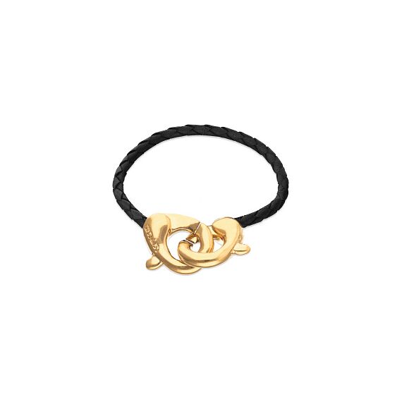 Кожаный браслет карабин с золотом UNOde50 Ser Inseparable, Размер (мм): 165