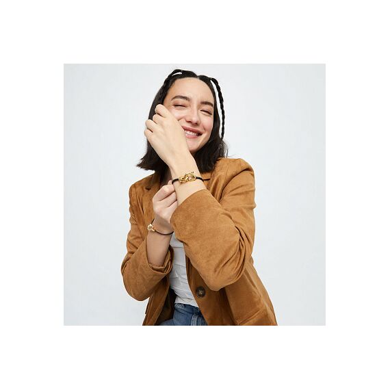 Кожаный браслет карабин с золотом UNOde50 Ser Inseparable, Размер (мм): 155, изображение 4