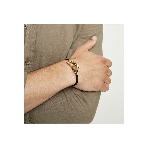 Кожаный браслет карабин с золотом UNOde50 Ser Inseparable, Размер (мм): 175-185, изображение 5
