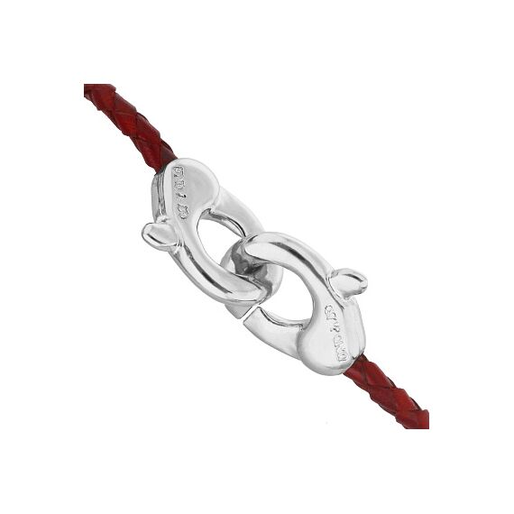 Кожаный браслет карабин с серебром UNOde50 Ser Inseparable, Размер (мм): 175-185, изображение 3