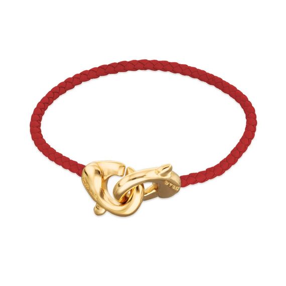 Кожаный браслет карабин с золотом UNOde50 Ser Inseparable