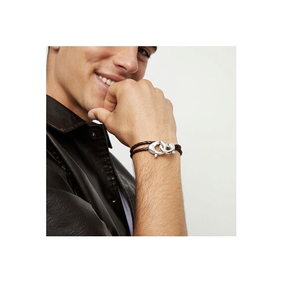 Кожаный браслет карабин с серебром UNOde50 Ser Inseparable, Размер (мм): 165, изображение 4