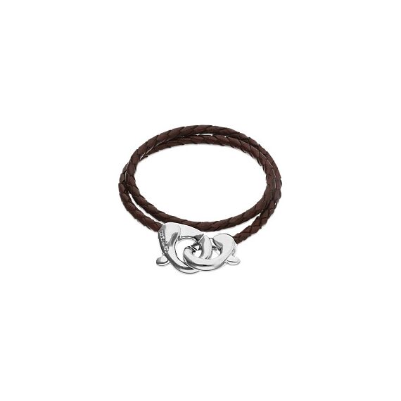 Кожаный браслет карабин с серебром UNOde50 Ser Inseparable, Размер (мм): 175-185