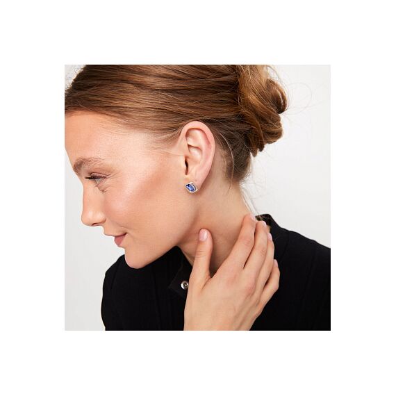 Серебряные серьги женские с кристаллами Сваровски UNOde50 Ser Magnetica, изображение 3