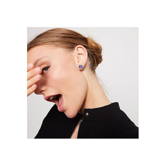 Серебряные серьги женские с кристаллами Сваровски UNOde50 Ser Magnetica, изображение 4