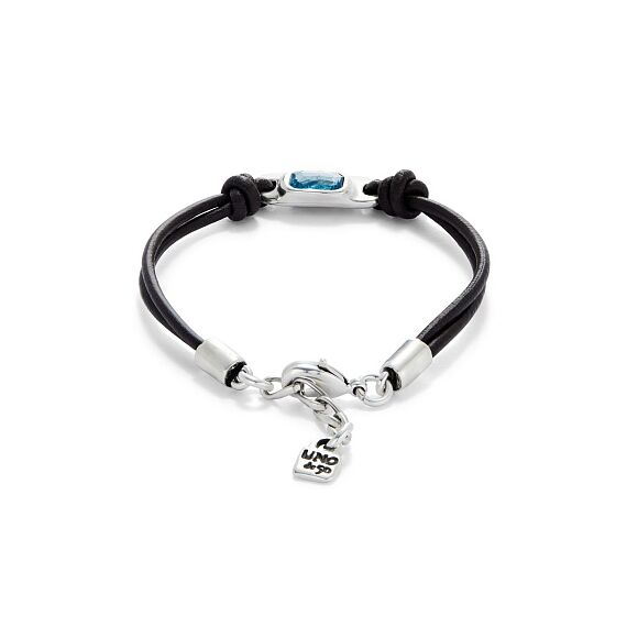Серебряный браслет кожаный с кристаллом Сваровски UNOde50 Ser Magnetica, изображение 2
