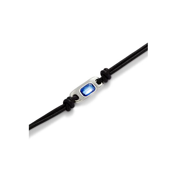 Серебряный браслет кожаный с кристаллом Сваровски UNOde50 Ser Magnetica, изображение 3