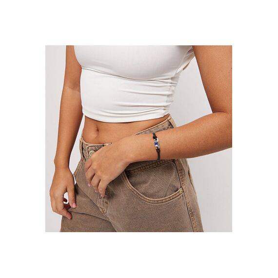 Серебряный браслет кожаный с кристаллом Сваровски UNOde50 Ser Magnetica, изображение 5