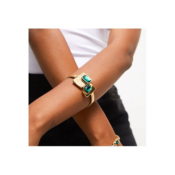 Золотой браслет жесткий с кристаллами Сваровски UNOde50 Ser Magnetica, Размер (мм): 155, изображение 4