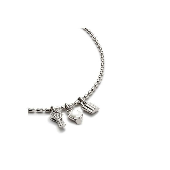 Женское ожерелье серебряное цепочка с подвесками и жемчугом UNOde50 Ser Unico, изображение 3