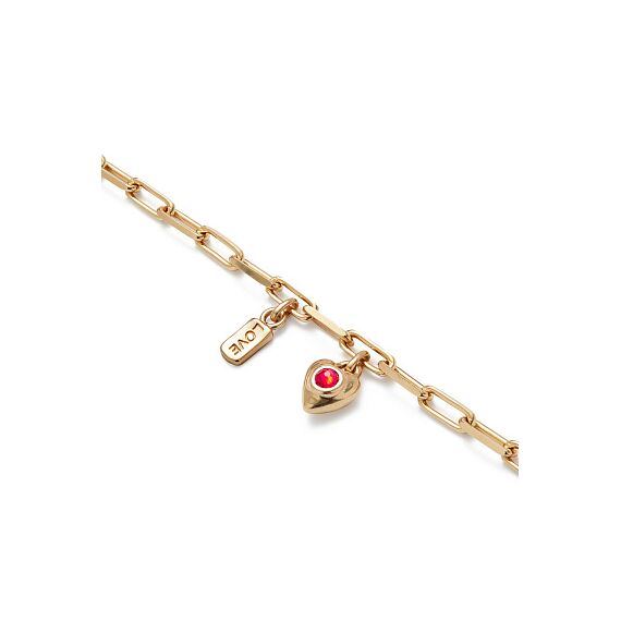 Золотой браслет с кристаллом Сваровски красного цвета UNOde50 Ser Unico, Размер (мм): 165, изображение 3