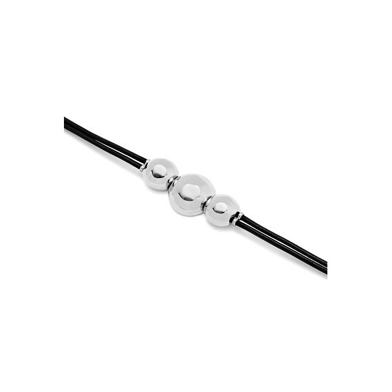 Серебряный браслет из бусин с натуральной кожей UNOde50 Ser Intrepida, Размер (мм): 155, изображение 3