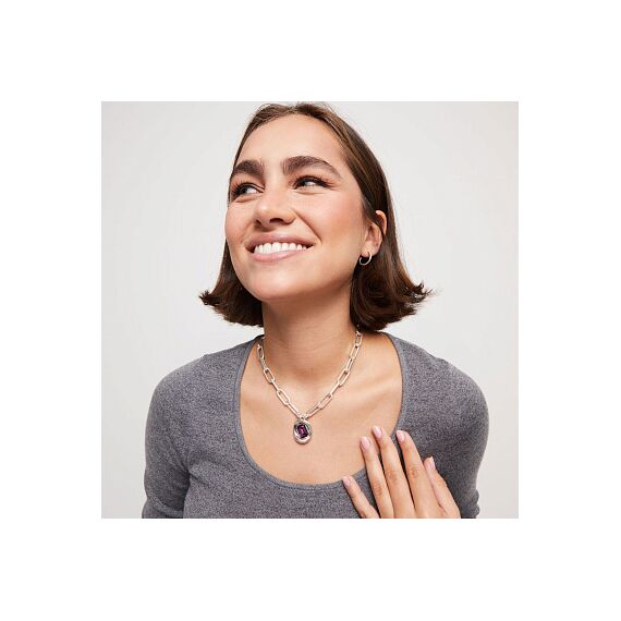 Серебряное ожерелье женское с кристаллом Сваровски UNOde50 Ser Valiente, изображение 4