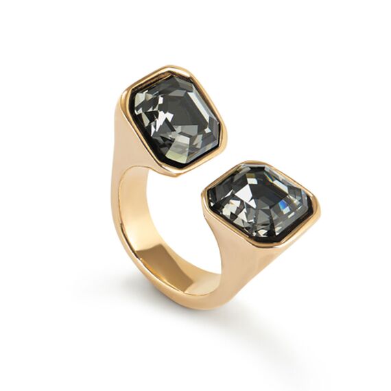 Золотое кольцо женское с кристаллами Сваровски UNOde50 Ser Sin Complejos, Размер (мм): 19,1-19,5