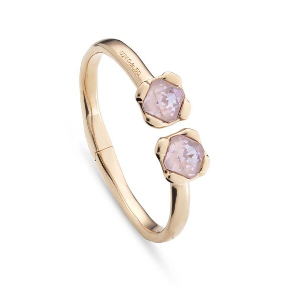 Золотой браслет с кристаллами Сваровски Aura Pink, Размер (мм): 165, изображение 2