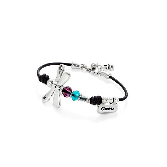 Кожаный браслет женский с серебром UNOde50 Ser Rebelde