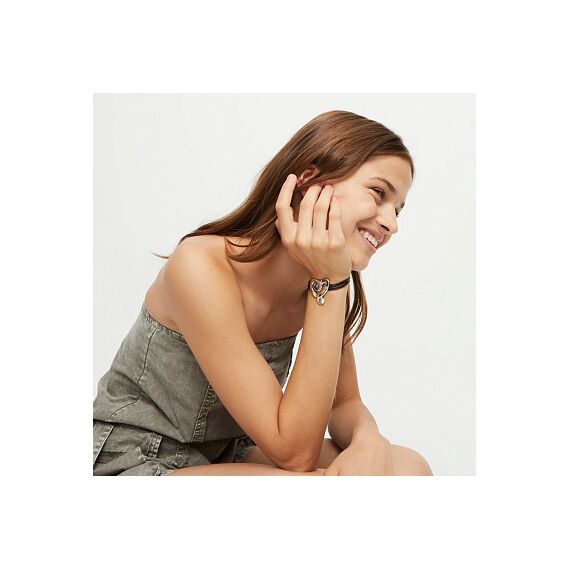 Серебряный браслет на коже с кристаллом Сваровски UNOde50 Ser Expresiva, Размер (мм): 165, изображение 5