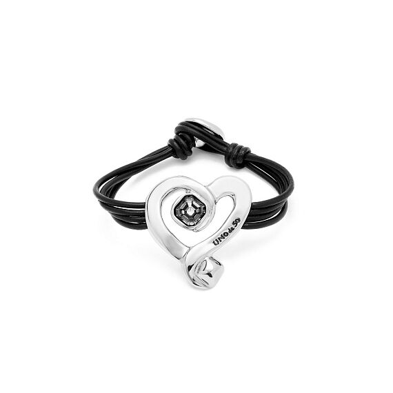 Серебряный браслет на коже с кристаллом Сваровски UNOde50 Ser Expresiva, Размер (мм): 155