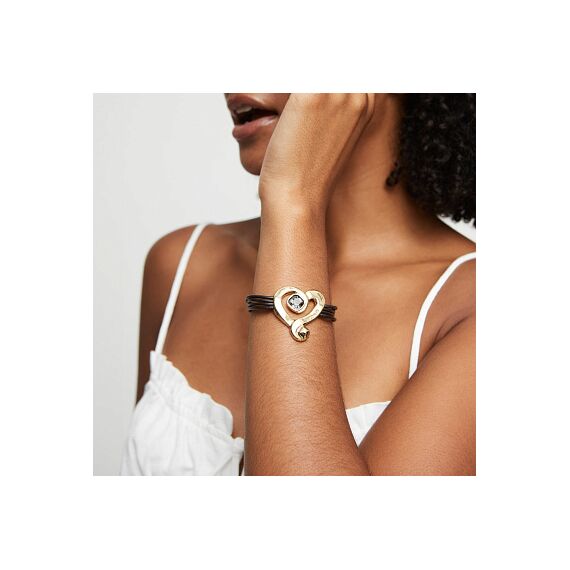 Золотой браслет на коже с кристаллом Сваровски UNOde50 Ser Expresiva, Размер (мм): 155, изображение 5