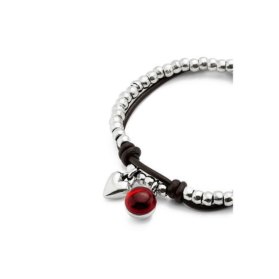 Серебряный браслет на коже с муранским стеклом UnoDe50 Ser Fascinante, Размер (мм): 165, изображение 3