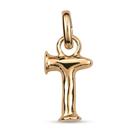 Золотая подвеска Буква T малая UNOde50