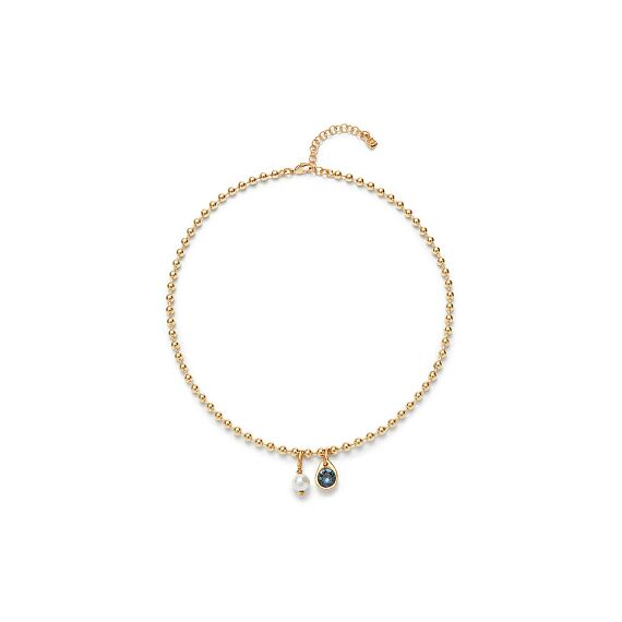 Женское ожерелье золотое с кристаллом Сваровски и жемчугом UNOde50 Ser Unico