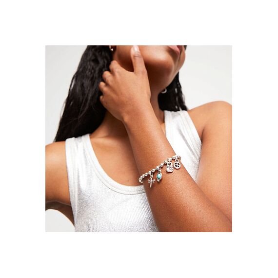 Серебряный браслет женский на руку c подвесками удачи UnoDe50 Ser Unico, изображение 4