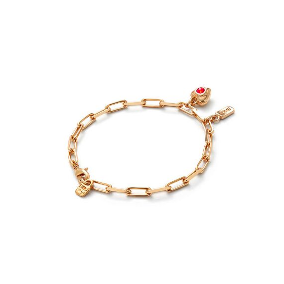 Золотой браслет с кристаллом Сваровски красного цвета UNOde50 Ser Unico, Размер (мм): 155, изображение 2