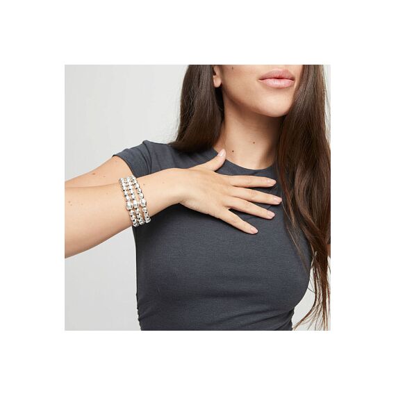 Серебряный браслет многослойный с бусинами UNOde50 Ser Intrepida, Размер (мм): 155, изображение 4