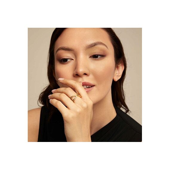 Золотое кольцо женское открытое UNOde50 Stand out, Размер (мм): 19,1-19,5, изображение 3
