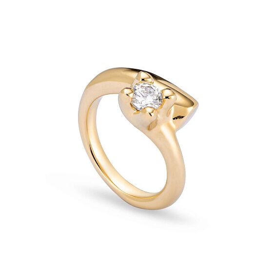 Золотое кольцо женское с цирконием UNOde50 Divine, Размер (мм): 19,1-19,5