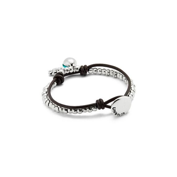 Серебряный браслет на коже с муранским стеклом UNOde50 Ser Fascinante, Размер (мм): 165, изображение 2