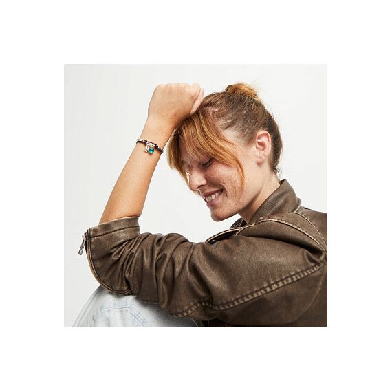 Серебряный браслет на коже с муранским стеклом UNOde50 Ser Fascinante, Размер (мм): 165, изображение 5