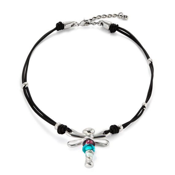 Серебряное ожерелье женское с кристаллами Сваровски Стрекоза UNOde50 Ser Rebelde, изображение 2