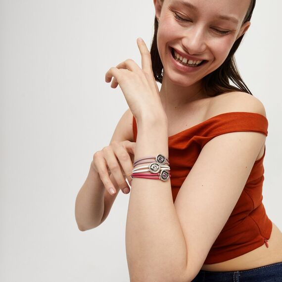 Кожаный браслет женский с серебром и цирконием UNOde50 Ser Intuitiva, изображение 5