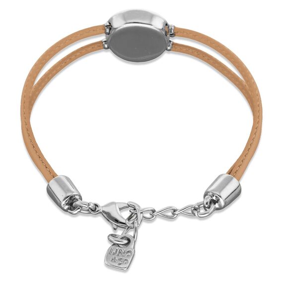 Кожаный браслет женский с серебром и цирконием UNOde50 Ser Intuitiva, изображение 2