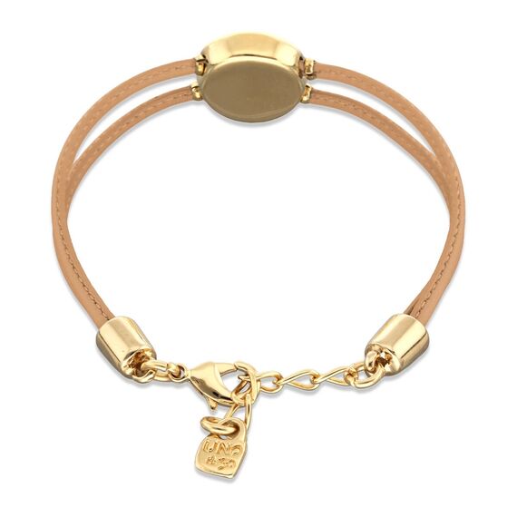 Кожаный браслет женский с золотом и цирконием UNOde50 Ser Intuitiva, изображение 2