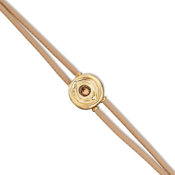 Кожаный браслет женский с золотом и цирконием UNOde50 Ser Intuitiva, изображение 3